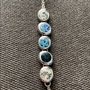 New beautiful silver bracelet with blue crystals